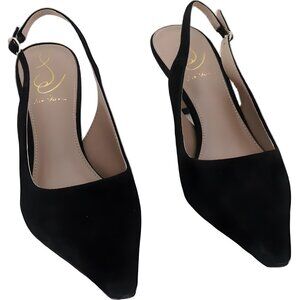 Sam Edelman Bianka Slingback Kitten Heel Black Suede Pumps US 6M EU 36